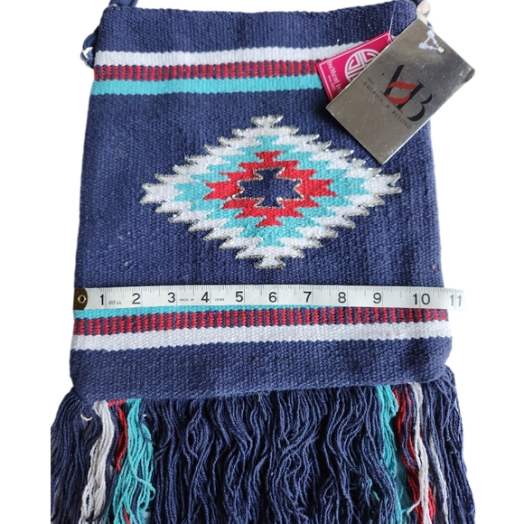America & Beyond Aztec Multi-color Crossbody Bag | Woven | Blue, Red, White NWT - Picture 9 of 11